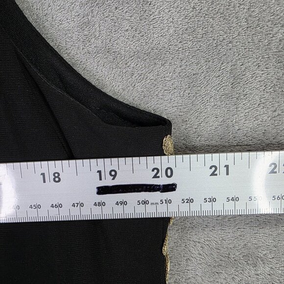 Womens Betsy & Adam Black & Gold Embroidered Evening Gown Polyester Stretch 14W - Picture 10 of 12